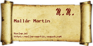 Mallár Martin névjegykártya