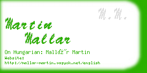 martin mallar business card